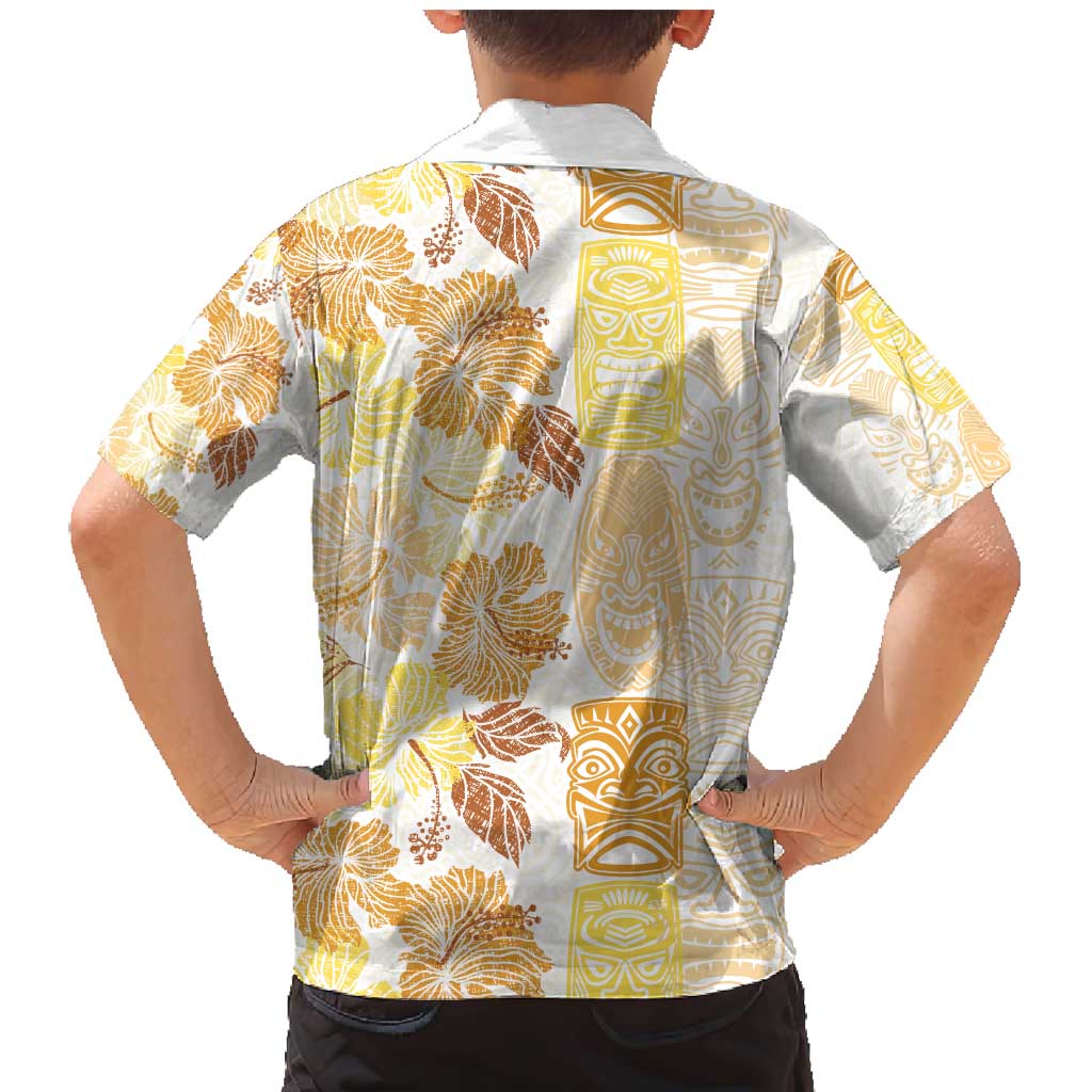 Christmas Aloha Hawaii Tiki Family Matching Mermaid Dress and Hawaiian Shirt Hibiscus Autumn Colors LT7 - Polynesian Pride