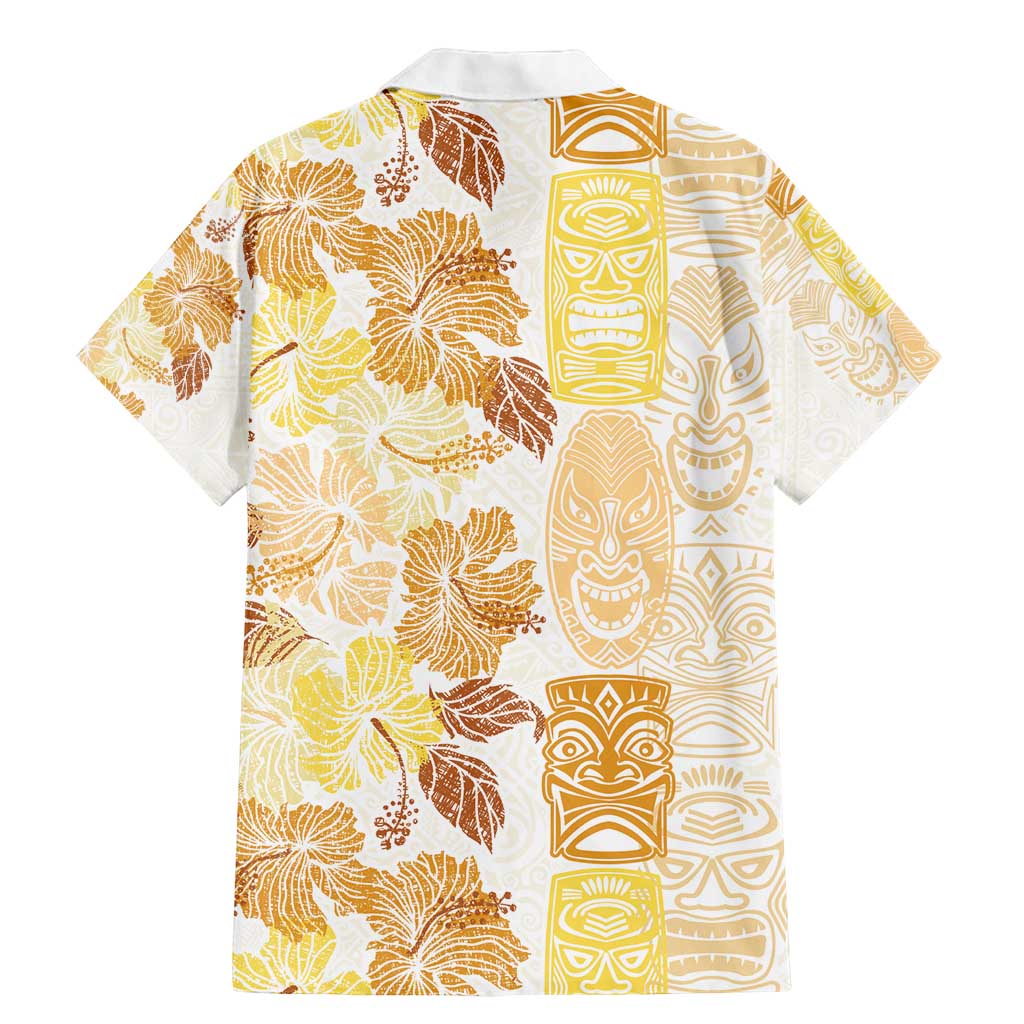 Christmas Aloha Hawaii Tiki Family Matching Mermaid Dress and Hawaiian Shirt Hibiscus Autumn Colors LT7 - Polynesian Pride