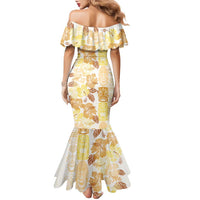 Christmas Aloha Hawaii Tiki Family Matching Mermaid Dress and Hawaiian Shirt Hibiscus Autumn Colors LT7 - Polynesian Pride