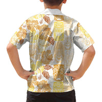 Christmas Aloha Hawaii Tiki Family Matching Off Shoulder Maxi Dress and Hawaiian Shirt Hibiscus Autumn Colors LT7 - Polynesian Pride