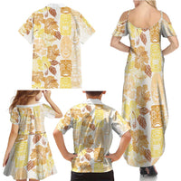Christmas Aloha Hawaii Tiki Family Matching Summer Maxi Dress and Hawaiian Shirt Hibiscus Autumn Colors LT7 - Polynesian Pride