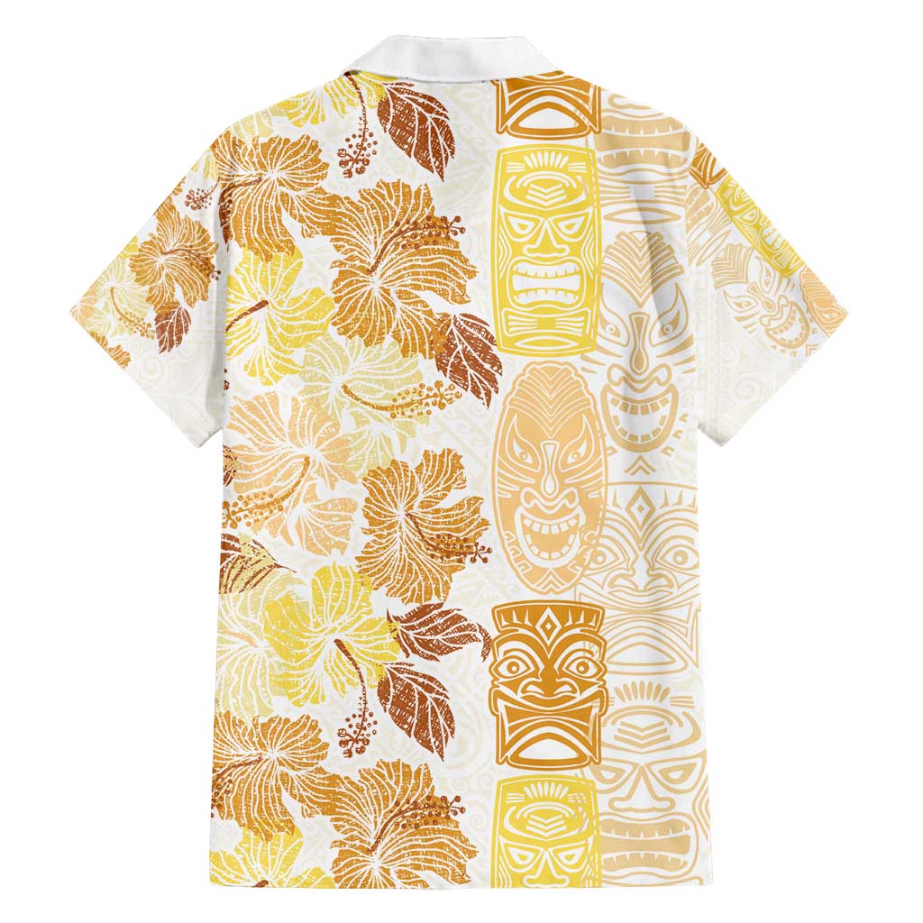 Christmas Aloha Hawaii Tiki Family Matching Tank Maxi Dress and Hawaiian Shirt Hibiscus Autumn Colors LT7 - Polynesian Pride