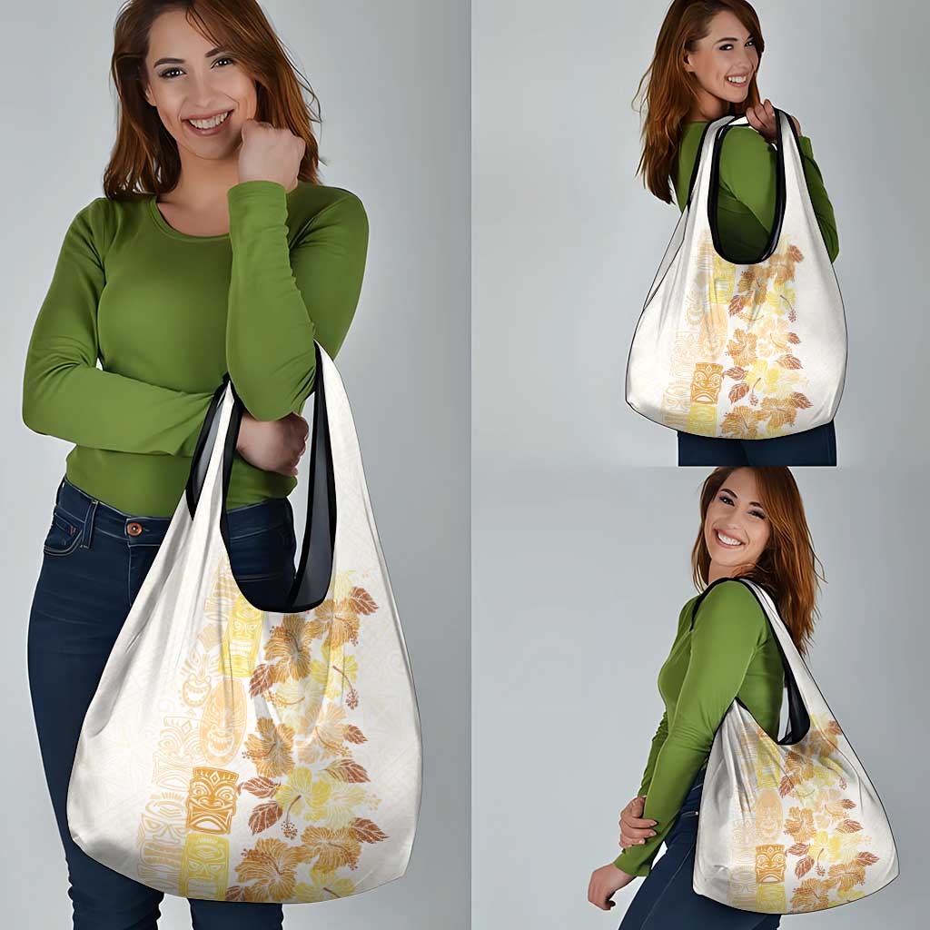 Christmas Aloha Hawaii Tiki Grocery Bag Hibiscus Autumn Colors - Polynesian Pride