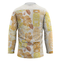 Christmas Aloha Hawaii Tiki Hockey Jersey Hibiscus Autumn Colors - Polynesian Pride