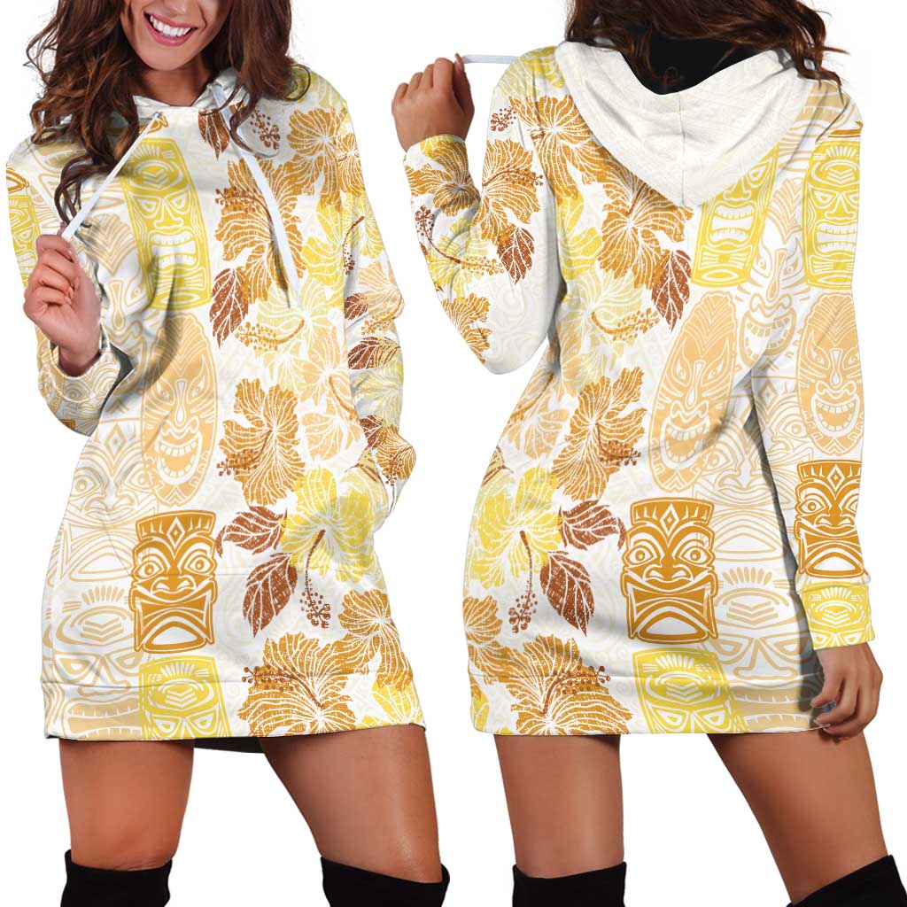 Christmas Aloha Hawaii Tiki Hoodie Dress Hibiscus Autumn Colors - Polynesian Pride