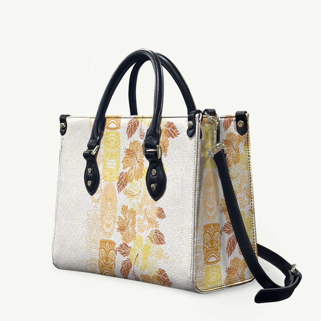 Christmas Aloha Hawaii Tiki Leather Bag Hibiscus Autumn Colors - Polynesian Pride