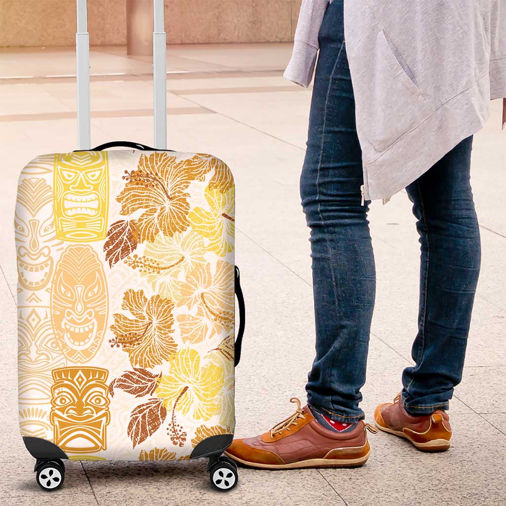 Christmas Aloha Hawaii Tiki Luggage Cover Hibiscus Autumn Colors LT7 Yellow - Polynesian Pride