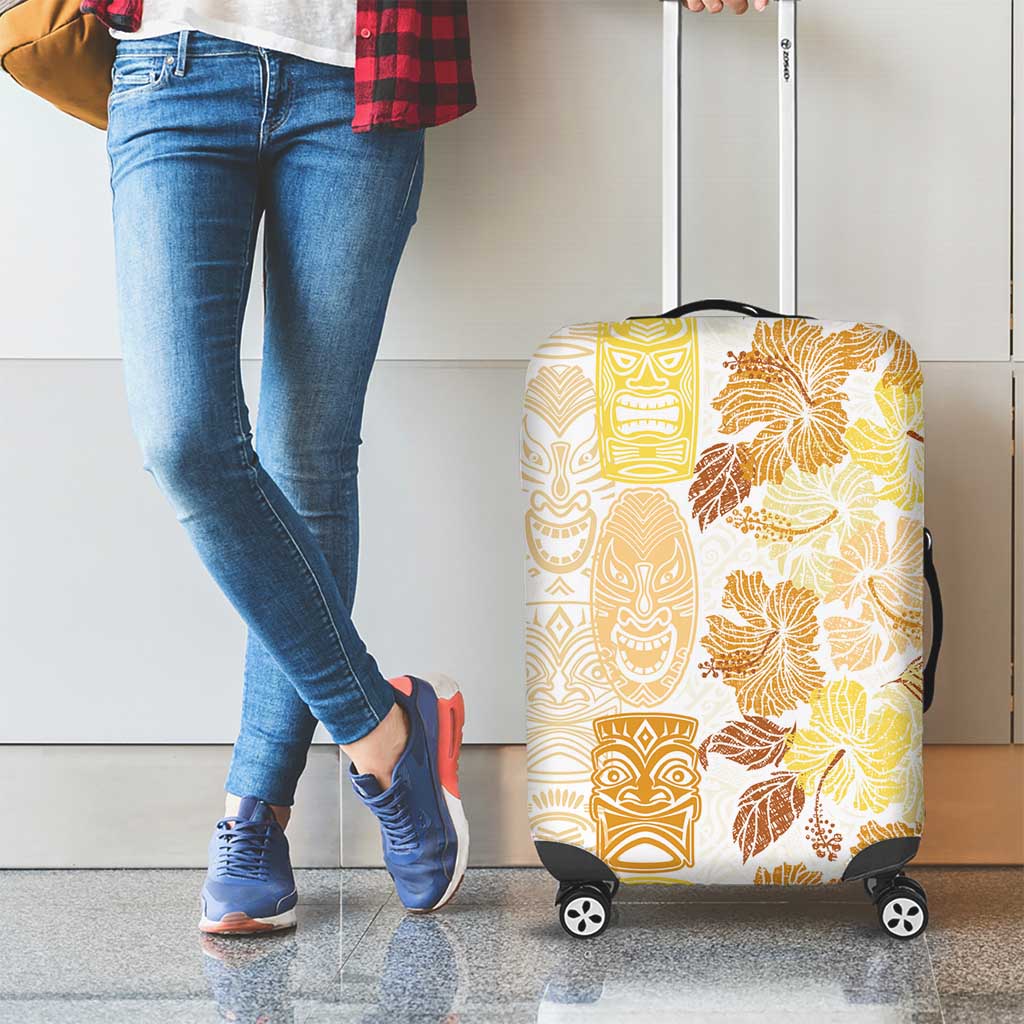 Christmas Aloha Hawaii Tiki Luggage Cover Hibiscus Autumn Colors LT7 - Polynesian Pride