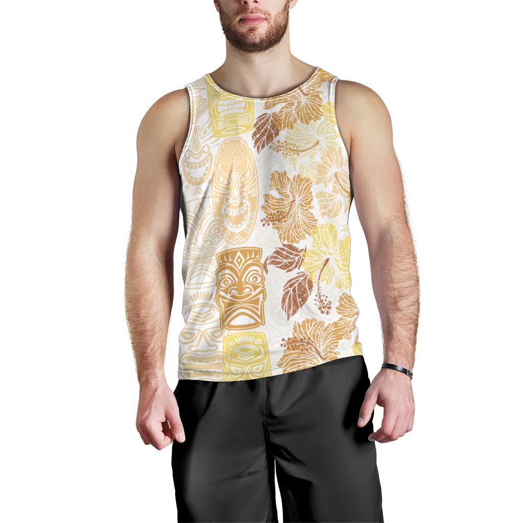 Christmas Aloha Hawaii Tiki Men Tank Top Hibiscus Autumn Colors - Polynesian Pride