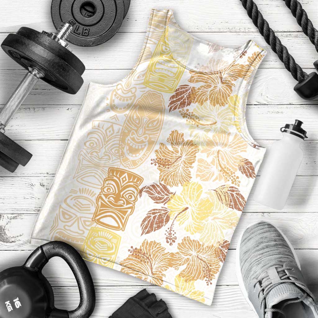 Christmas Aloha Hawaii Tiki Men Tank Top Hibiscus Autumn Colors - Polynesian Pride