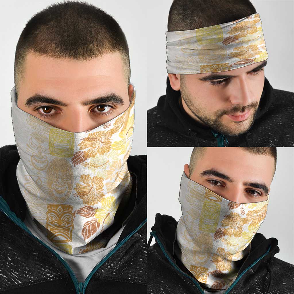 Christmas Aloha Hawaii Tiki Neck Gaiter Hibiscus Autumn Colors - Polynesian Pride