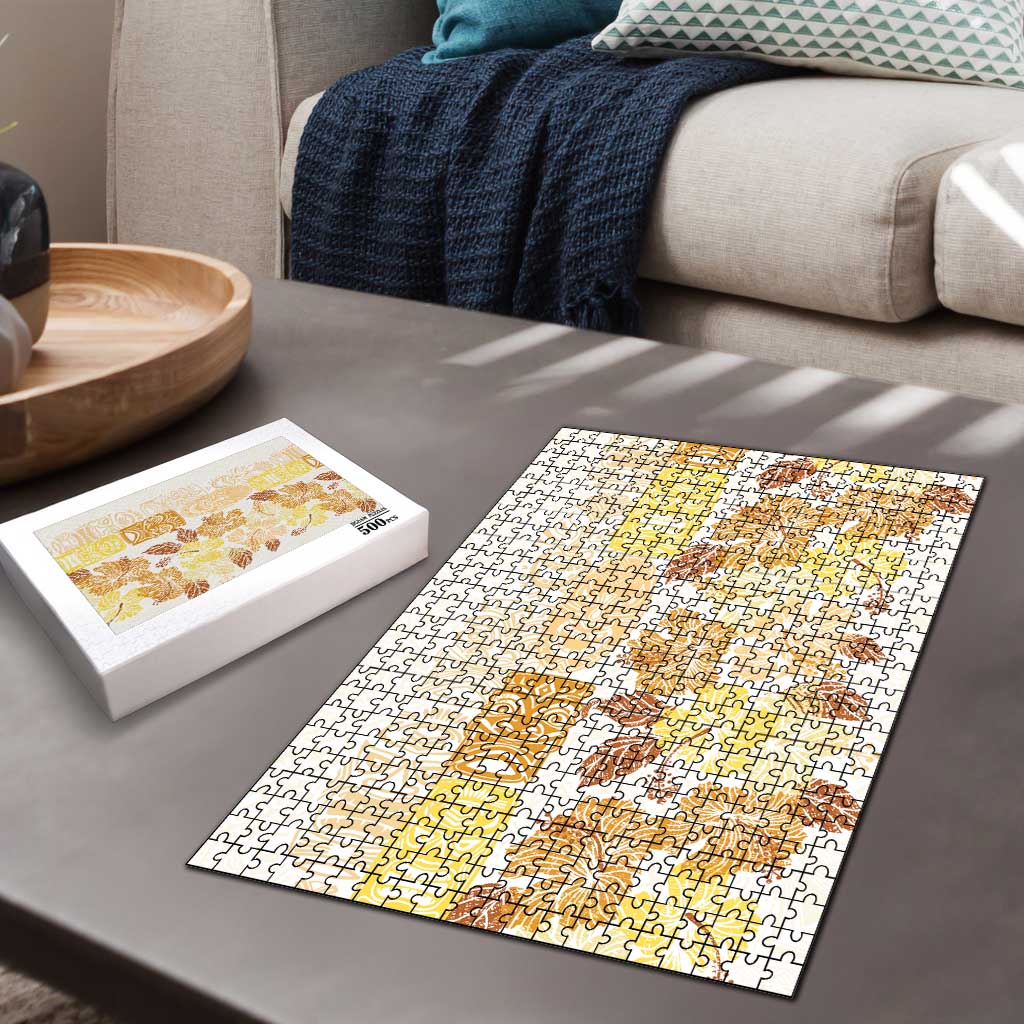 Christmas Aloha Hawaii Tiki Puzzle Hibiscus Autumn Colors - Polynesian Pride