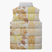 Christmas Aloha Hawaii Tiki Sleeveless Puffer Jacket Hibiscus Autumn Colors LT7 - Polynesian Pride