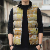Christmas Aloha Hawaii Tiki Sleeveless Puffer Jacket Hibiscus Autumn Colors LT7 - Polynesian Pride