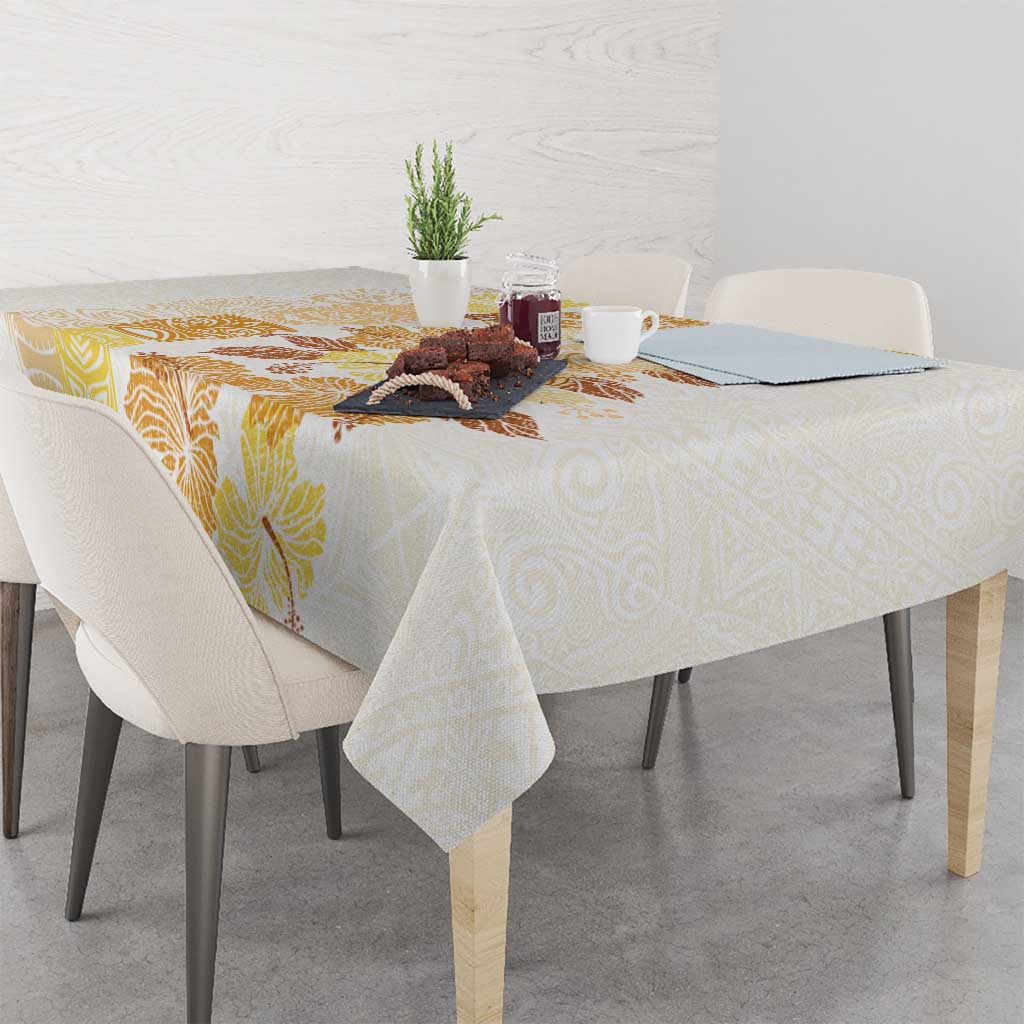 Christmas Aloha Hawaii Tiki Tablecloth Hibiscus Autumn Colors - Polynesian Pride