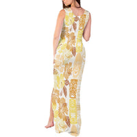 Christmas Aloha Hawaii Tiki Tank Maxi Dress Hibiscus Autumn Colors - Polynesian Pride
