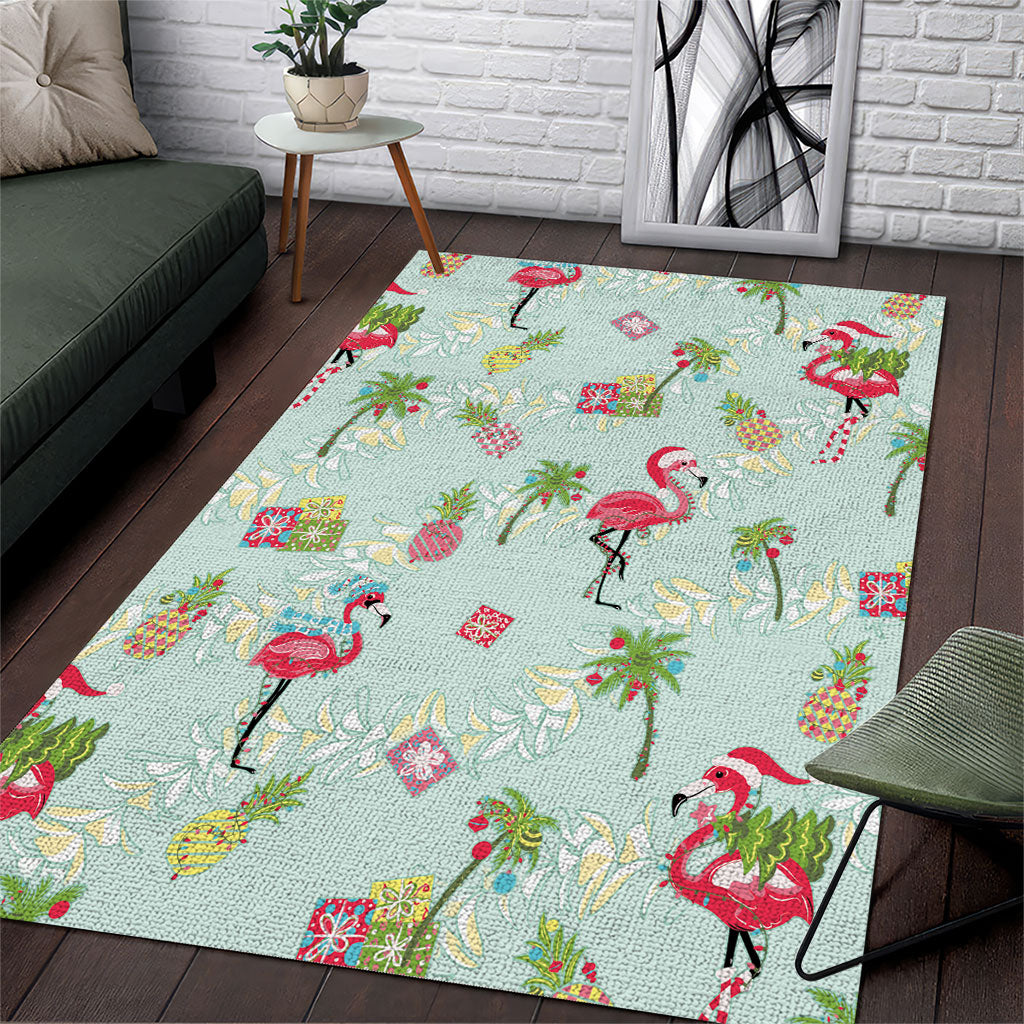 Aloha Hawaii Christmas Seamless Area Rug Plumeria Lei