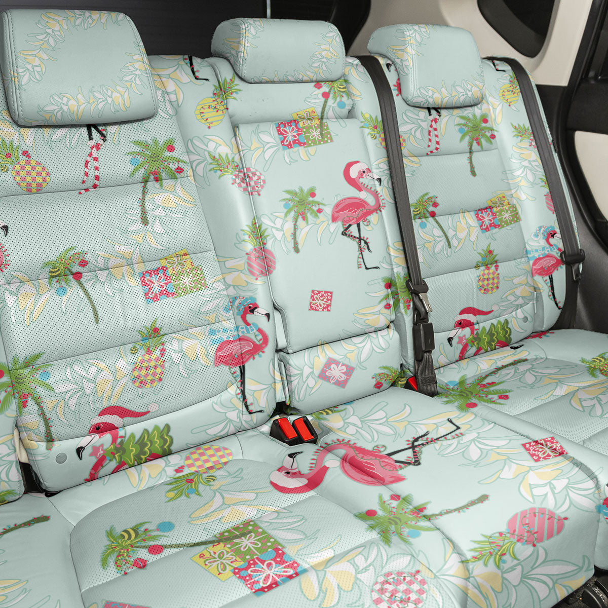 Aloha Hawaii Christmas Seamless Back Car Seat Cover Plumeria Lei LT7 - Polynesian Pride