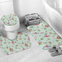 Aloha Hawaii Christmas Seamless Bathroom Set Plumeria Lei LT7 Mat Set Only (3 pcs) One Size Cerulean - Polynesian Pride