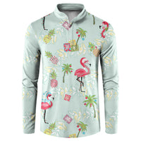 Aloha Hawaii Christmas Seamless Button Sweatshirt Plumeria Lei LT7 Cerulean - Polynesian Pride