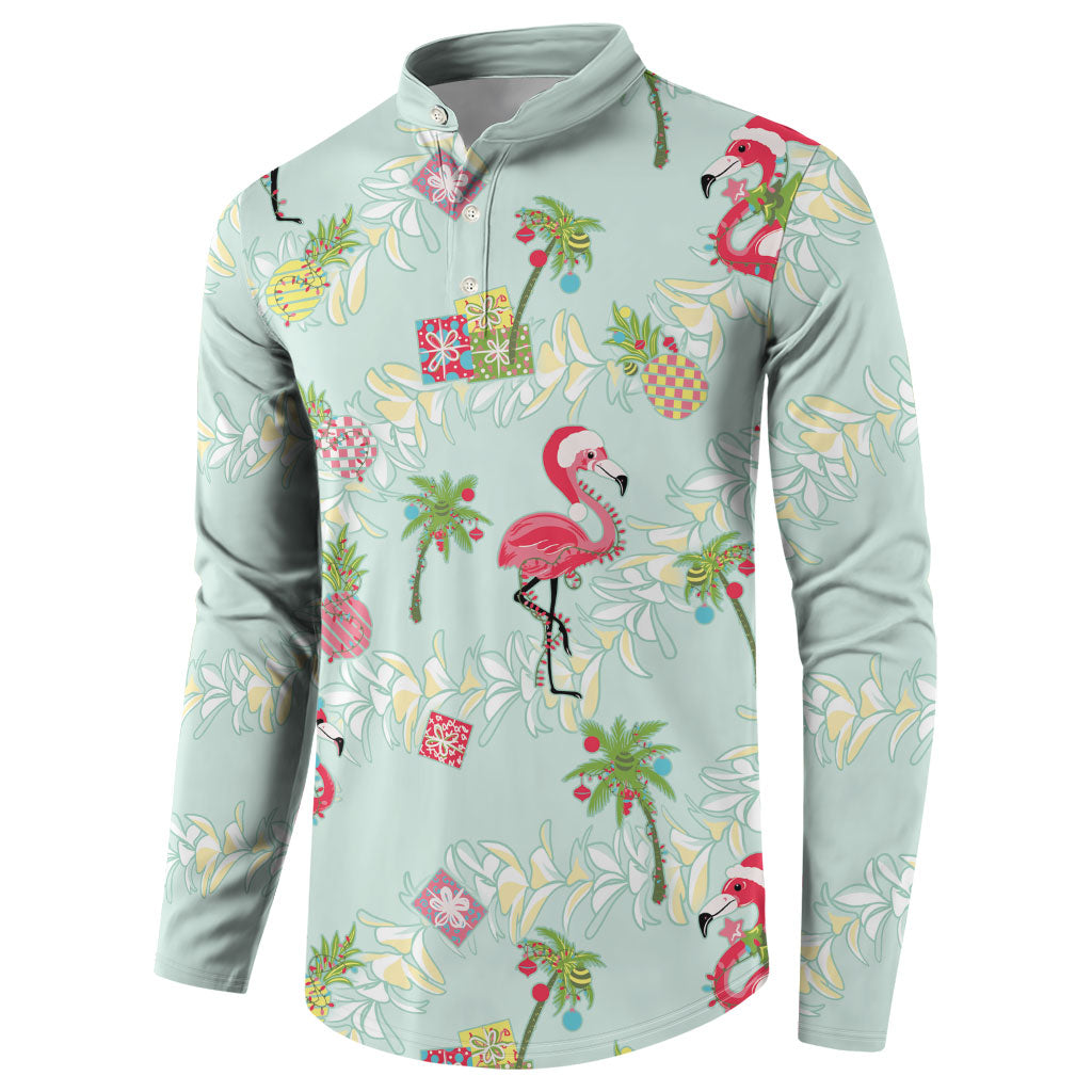 Aloha Hawaii Christmas Seamless Button Sweatshirt Plumeria Lei LT7 - Polynesian Pride