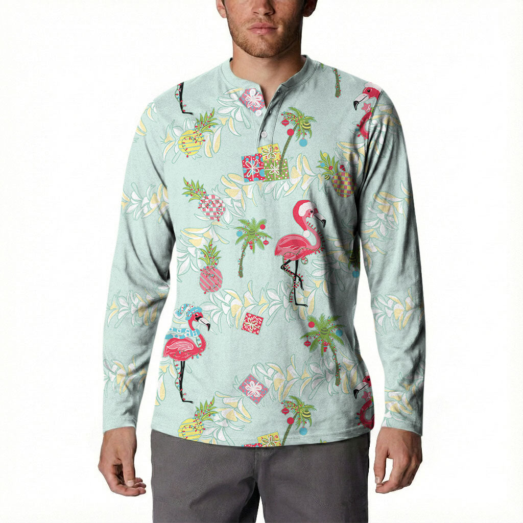 Aloha Hawaii Christmas Seamless Button Sweatshirt Plumeria Lei LT7 - Polynesian Pride