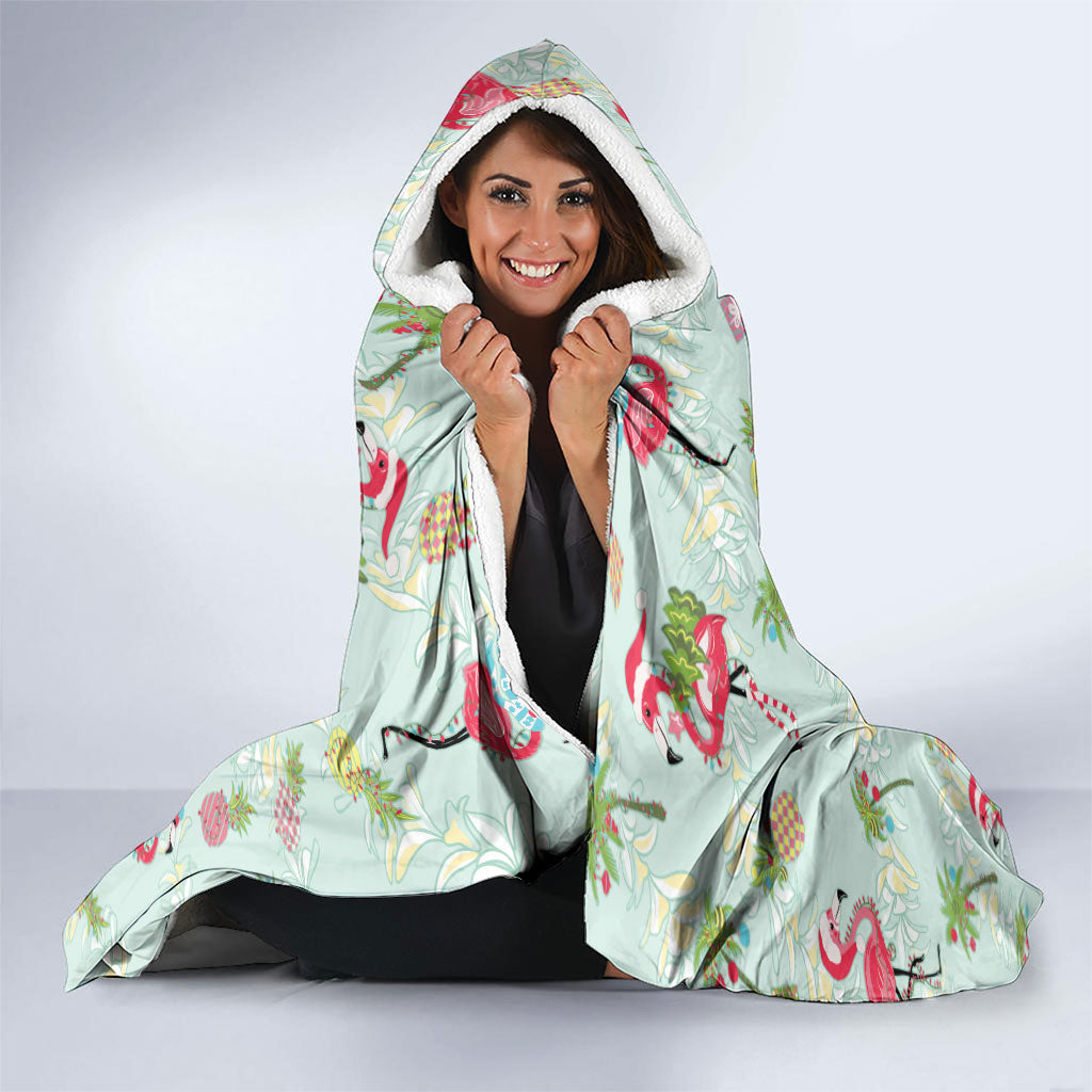 Aloha Hawaii Christmas Seamless Hooded Blanket Plumeria Lei LT7 - Polynesian Pride