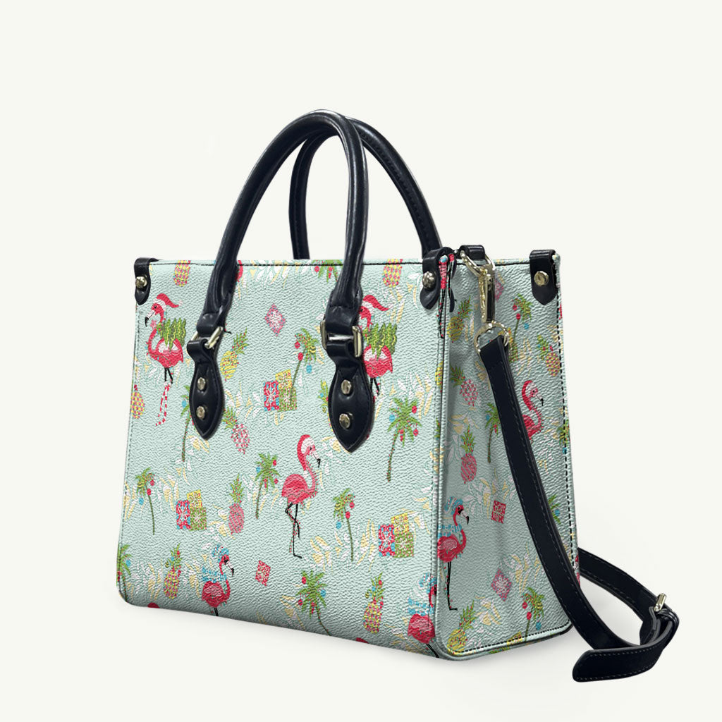 Aloha Hawaii Christmas Seamless Leather Bag Plumeria Lei LT7 Cerulean - Polynesian Pride