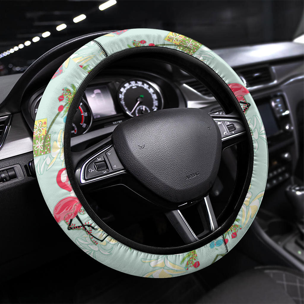 Aloha Hawaii Christmas Seamless Steering Wheel Cover Plumeria Lei