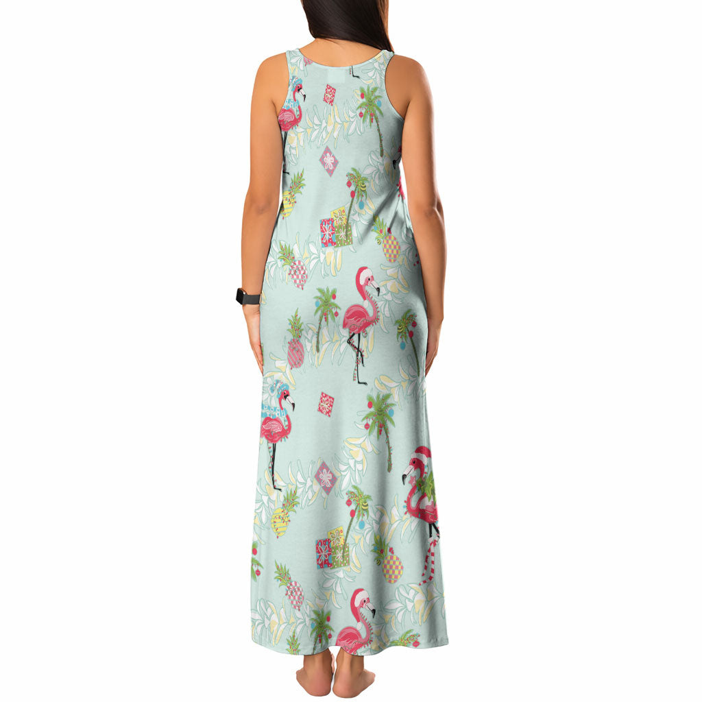 Aloha Hawaii Christmas Seamless Tank Maxi Dress Plumeria Lei LT7 - Polynesian Pride