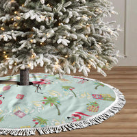 Aloha Hawaii Christmas Seamless Tree Skirt Plumeria Lei LT7 - Polynesian Pride