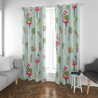 Aloha Hawaii Christmas Seamless Window Curtain Plumeria Lei LT7 With Grommets Cerulean - Polynesian Pride