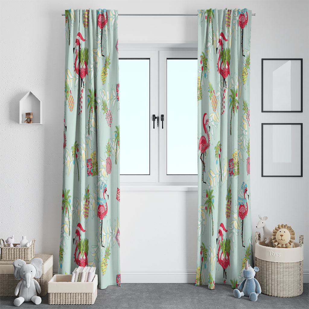 Aloha Hawaii Christmas Seamless Window Curtain Plumeria Lei LT7 - Polynesian Pride