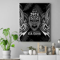 Custom New Zealand Rugby Canvas Wall Art 2023 World Cup Aotearoa Haka Face LT7 Black - Polynesian Pride