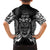 Custom New Zealand Rugby Family Matching Off Shoulder Maxi Dress and Hawaiian Shirt 2023 World Cup Aotearoa Haka Face LT7 - Polynesian Pride