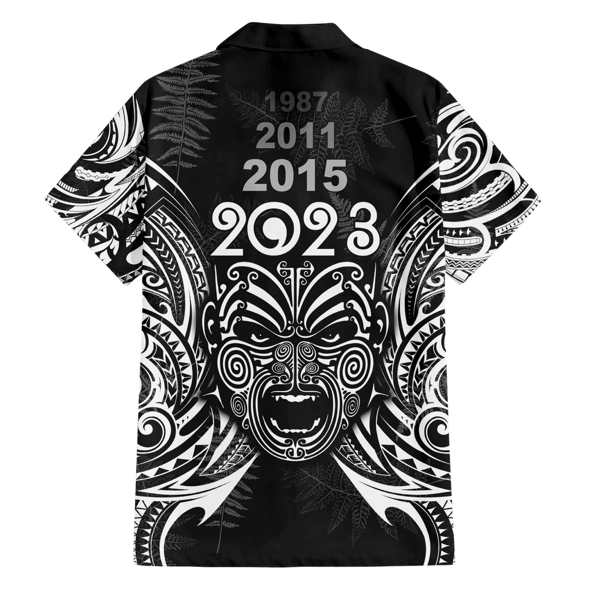 New Zealand Rugby Family Matching Short Sleeve Bodycon Dress and Hawaiian Shirt 2023 World Cup Aotearoa Haka Face LT7 - Polynesian Pride