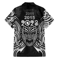 New Zealand Rugby Family Matching Summer Maxi Dress and Hawaiian Shirt 2023 World Cup Aotearoa Haka Face LT7 - Polynesian Pride