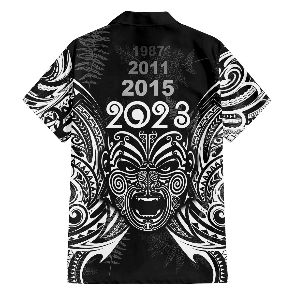 New Zealand Rugby Family Matching Tank Maxi Dress and Hawaiian Shirt 2023 World Cup Aotearoa Haka Face LT7 - Polynesian Pride