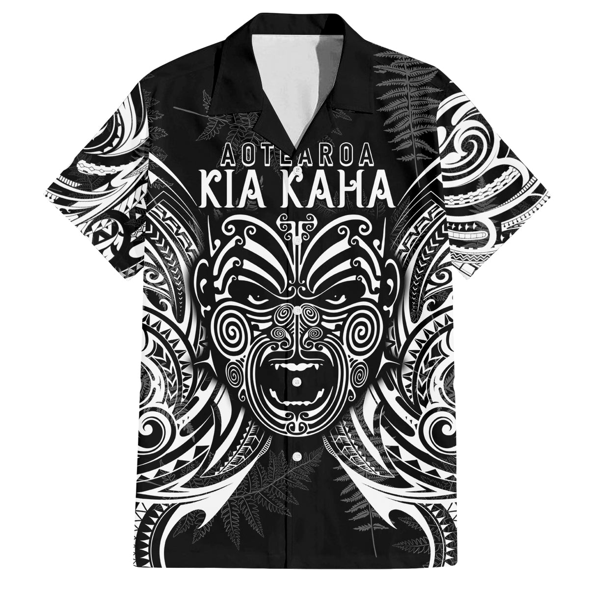 New Zealand Rugby Family Matching Tank Maxi Dress and Hawaiian Shirt 2023 World Cup Aotearoa Create History LT7 Dad's Shirt - Short Sleeve Black - Polynesian Pride