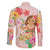 Aloha Hawaii Family Matching Off The Shoulder Long Sleeve Dress and Hawaiian Shirt Kawaii Mele Kalikimaka - Pastel Fever