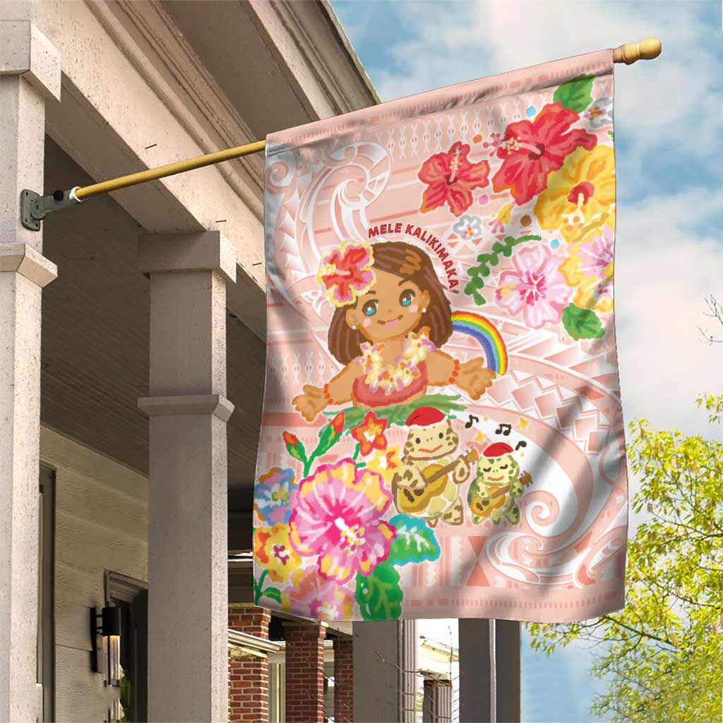 Aloha Hawaii Garden Flag Kawaii Mele Kalikimaka - Pastel Fever LT7 House Flag Peach - Polynesian Pride
