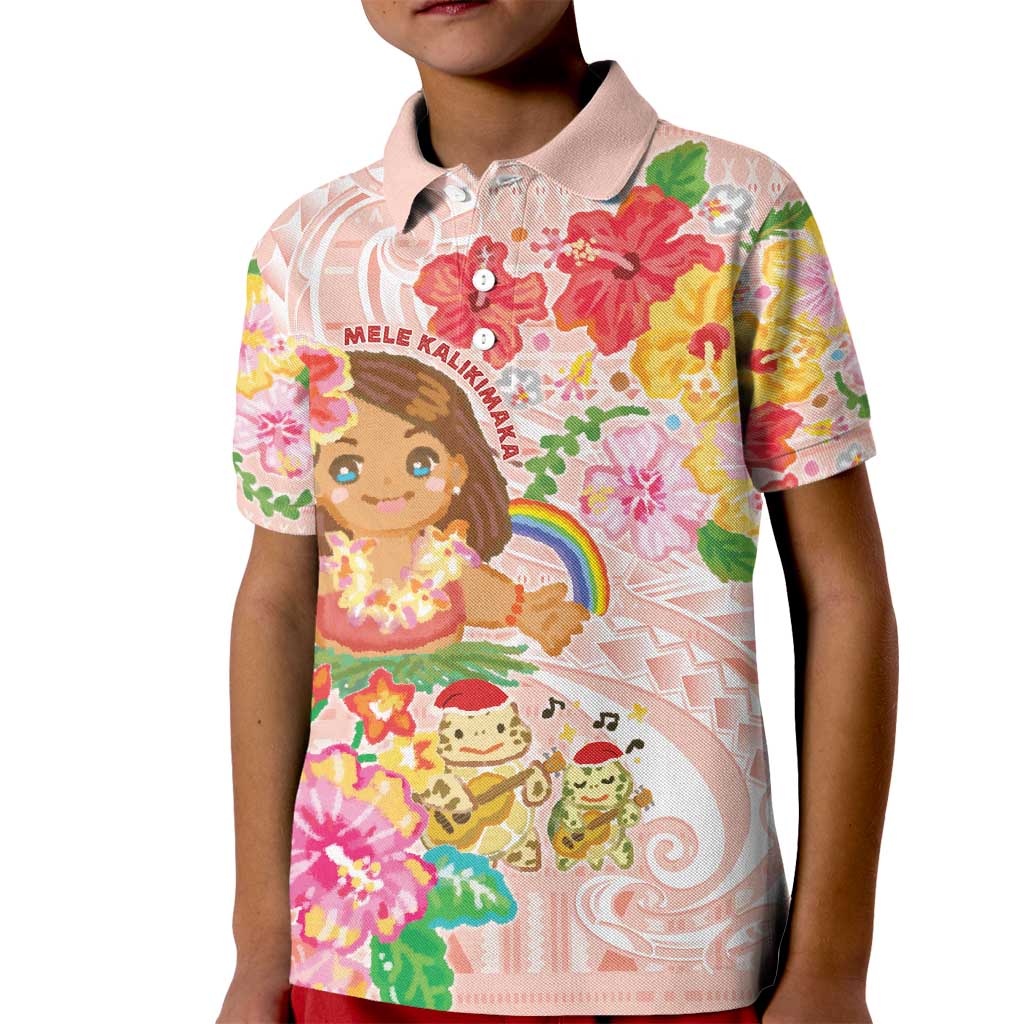 Aloha Hawaii Kid Polo Shirt Kawaii Mele Kalikimaka - Pastel Fever