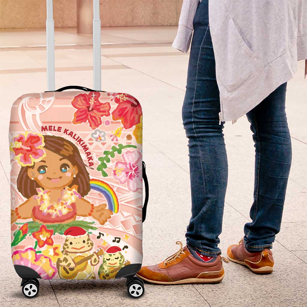Aloha Hawaii Luggage Cover Kawaii Mele Kalikimaka - Pastel Fever LT7 Peach - Polynesian Pride