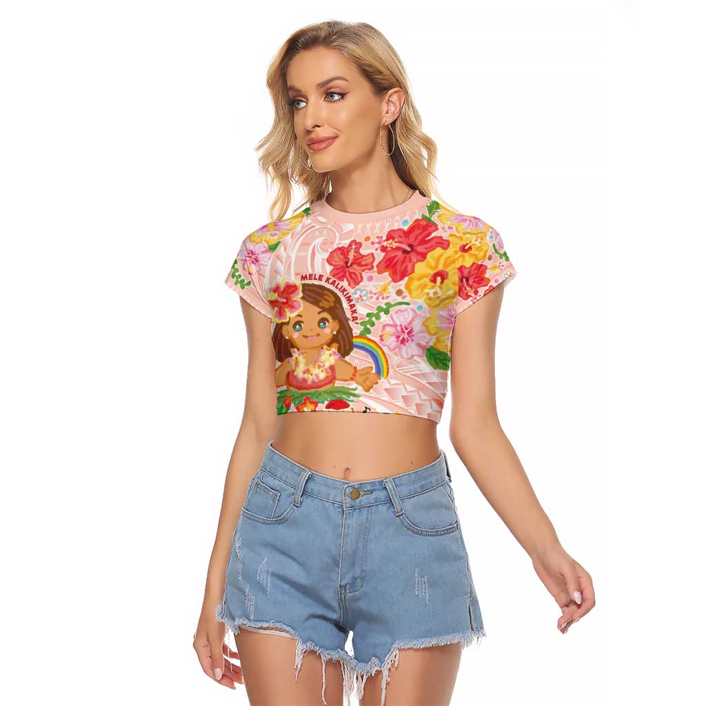 Aloha Hawaii Raglan Cropped T Shirt Kawaii Mele Kalikimaka - Pastel Fever
