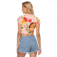 Aloha Hawaii Raglan Cropped T Shirt Kawaii Mele Kalikimaka - Pastel Fever