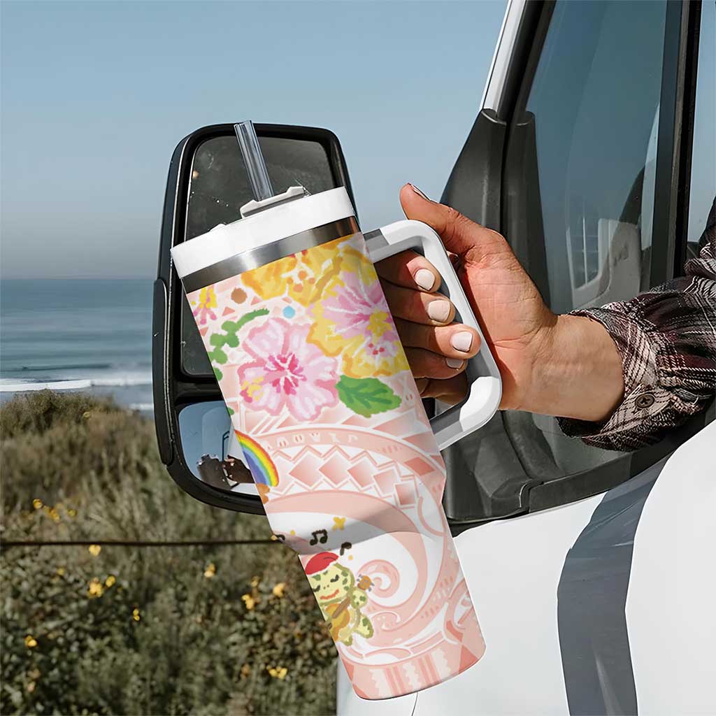Aloha Hawaii Tumbler With Handle Kawaii Mele Kalikimaka - Pastel Fever