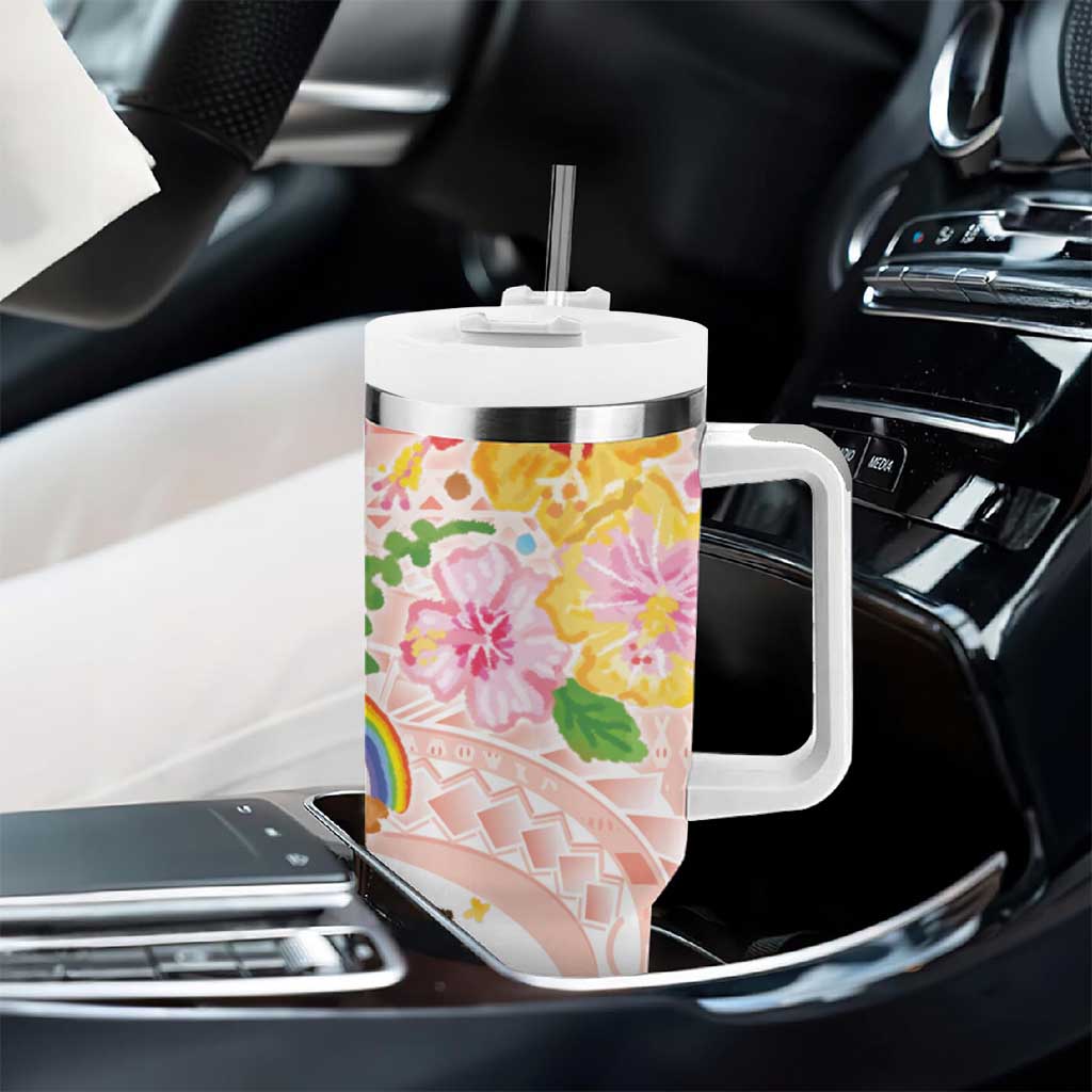 Aloha Hawaii Tumbler With Handle Kawaii Mele Kalikimaka - Pastel Fever