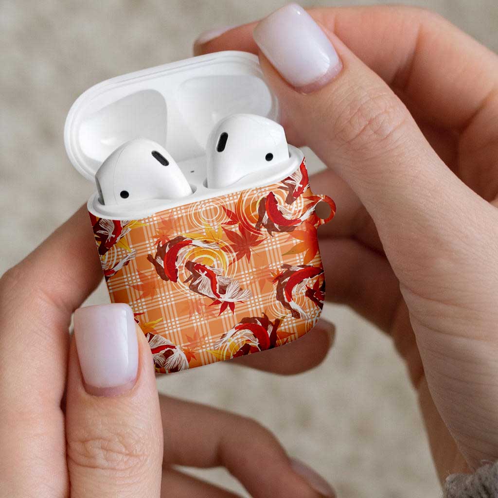 Orange Palaka Hawaii Aloha AirPods Case Koi Pond Mix Japanese Maple - Polynesian Pride