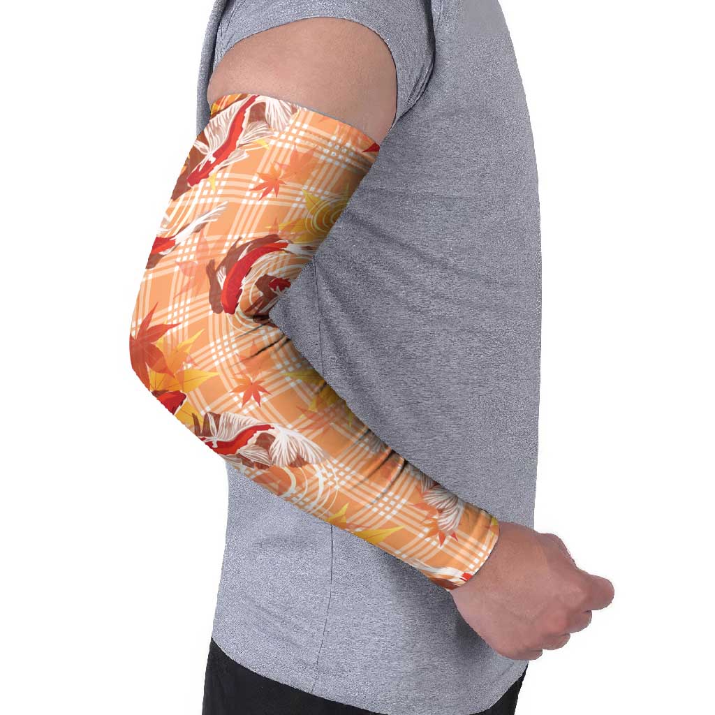 Orange Palaka Hawaii Aloha Arm Sleeves Koi Pond Mix Japanese Maple - Polynesian Pride