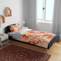 Orange Palaka Hawaii Aloha Bedding Set Koi Pond Mix Japanese Maple - Polynesian Pride